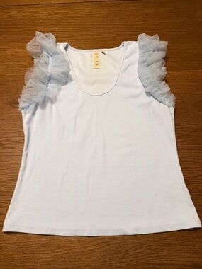 NWT Anthropologie Dolan Tull Sleeve Ribbed Blue Tank Top